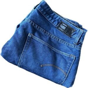 G-Star‎ Raw Jeans Mens 38X31 Slim Straight Leg 3301 Blue Denim Button Fly